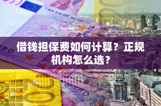 武汉借钱担保费如何计算？正规机构怎么选？