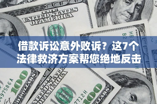 武汉借款诉讼意外败诉？这7个法律救济方案帮您绝地反击！