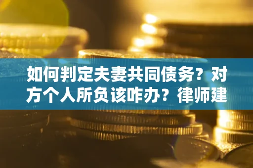 武汉如何判定夫妻共同债务？对方个人所负该咋办？律师建议