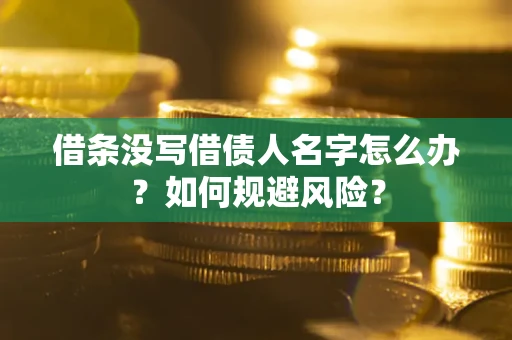 武汉借条没写借债人名字怎么办？如何规避风险？