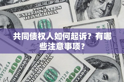 武汉共同债权人如何起诉？有哪些注意事项？